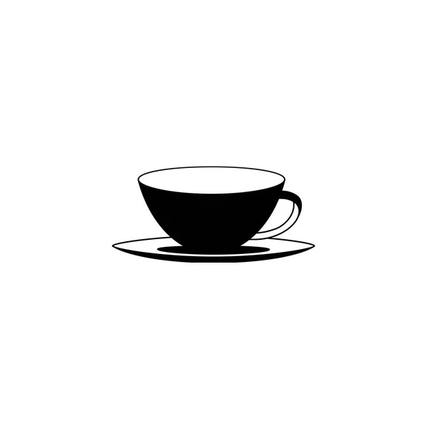 Значок Чашки Белом Фоне Черно Белая Кружка — стоковый вектор