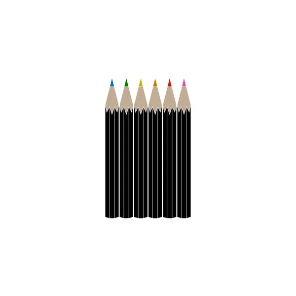 Stylish Colorful Pencil Set Pencil White Background — Stock Vector