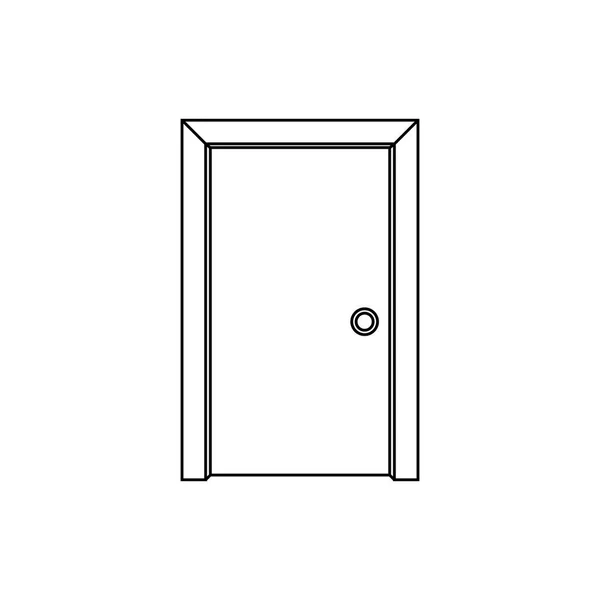 Icône Porte Icône Noir Blanc Saisir Quitter Symbole — Image vectorielle