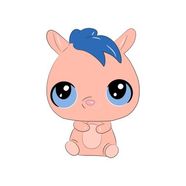 Hamster vektör çizim. Sevimli çizgi hayvan iri gözlü.