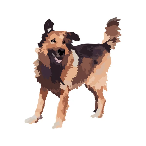 Krásný Pes Vektorové Ilustrace Bílé Pozadí — Stockový vektor