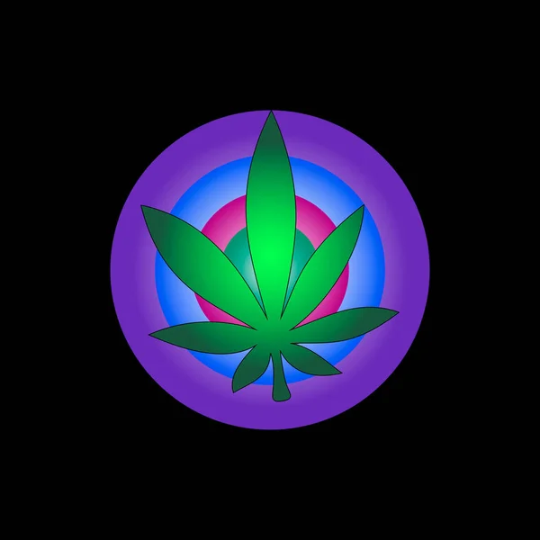 Marijuana Eller Cannabis Ikon Växt Blad Vektor Illustration — Stock vektor