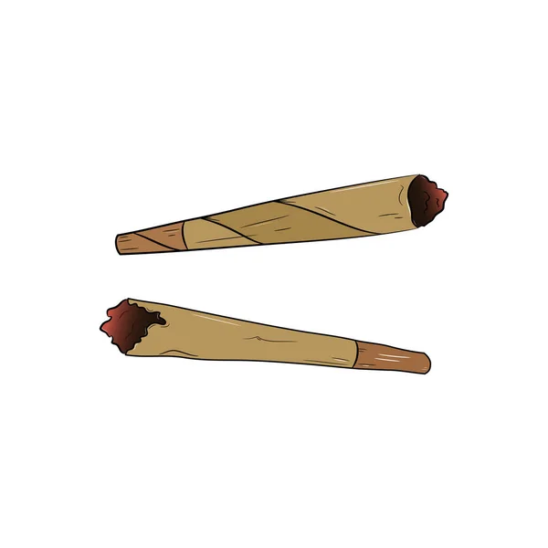 Marijuana Joint Spliff Marijuana Médicale Roulée Cigarette Illustration De Stock