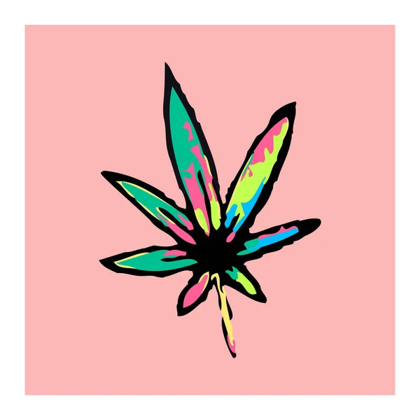 Icône Marijuana Colorée Cannabis Illustration Vectorielle Feuilles Cannabis Illustrations De Stock Libres De Droits