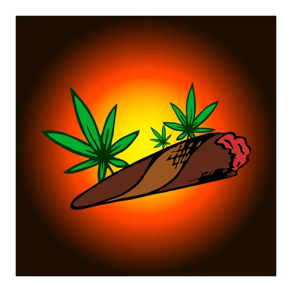 Articulation Émoussement Épilation Marijuana Marijuana Médicale Roulée Cigarette Illustration De Stock