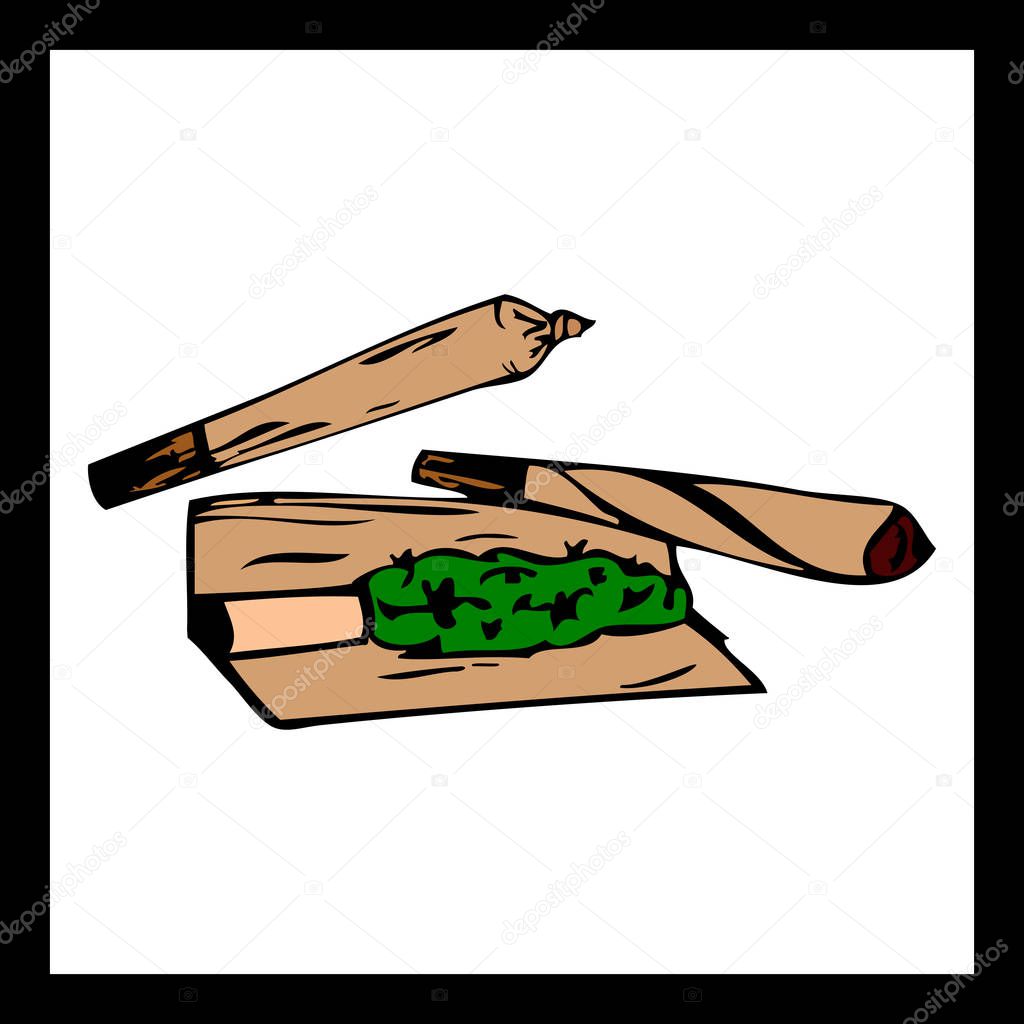 Marijuana joint or spliff. Medical marijuana rolled cigarette.