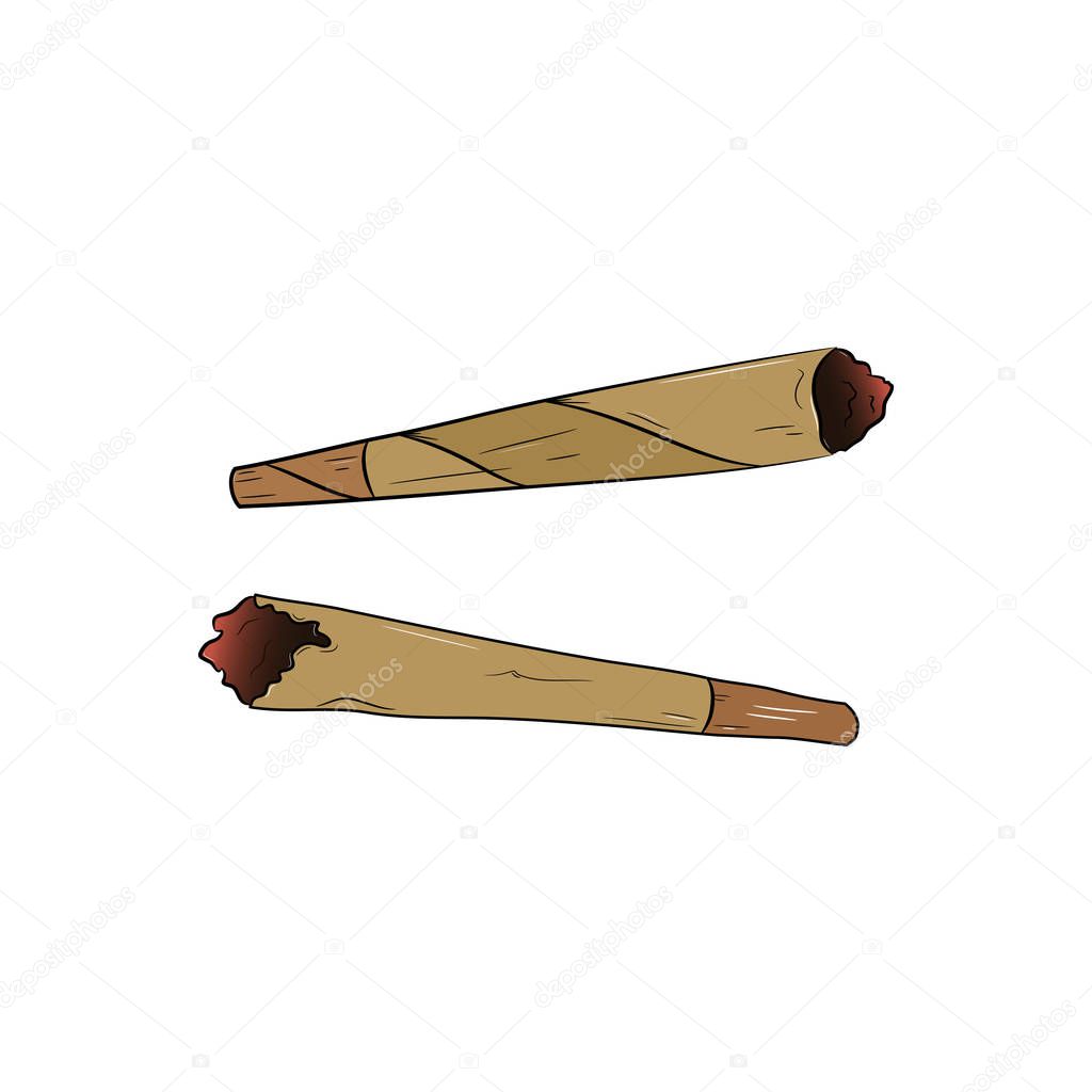 Marijuana joint or spliff. Medical marijuana rolled cigarette.