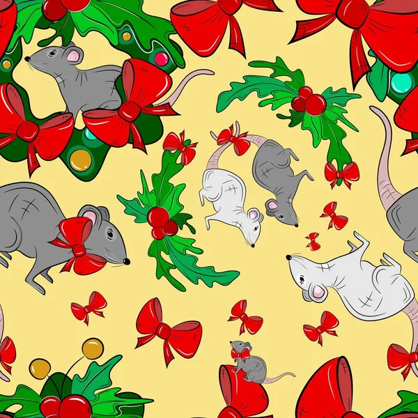 Modèle Sans Couture Nouvel Avec Des Rats Des Couronnes Illustration Illustrations De Stock Libres De Droits