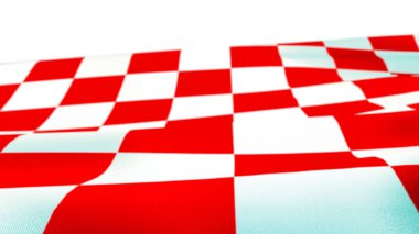 Close up of Croatian red and white check board waving flag  clipart