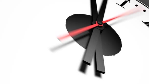 Tournage rapide aiguilles d'horloge sur horloge ronde. Scène d'animation 3D .