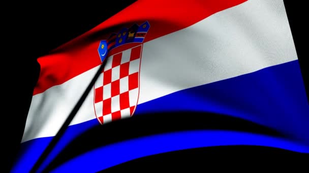 Kroatiens Flagga Animering — Stockvideo