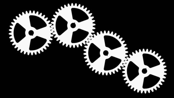 Animation Rotating Gear Transmission — Stock Video