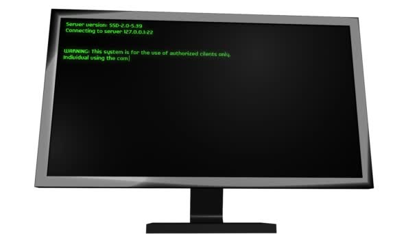 Texto Executando Terminal Tela Computador — Vídeo de Stock