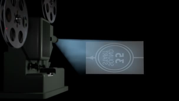 Animazione Del Vecchio Proiettore Film Retrò Rendering — Video Stock