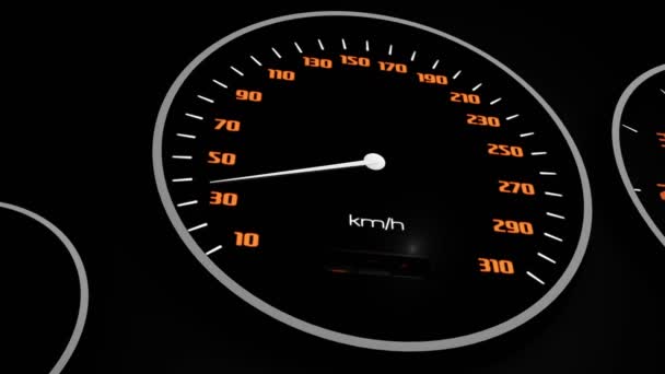 Car Tachometer Moving Pointer Car Dashboard Panel — Stock Video