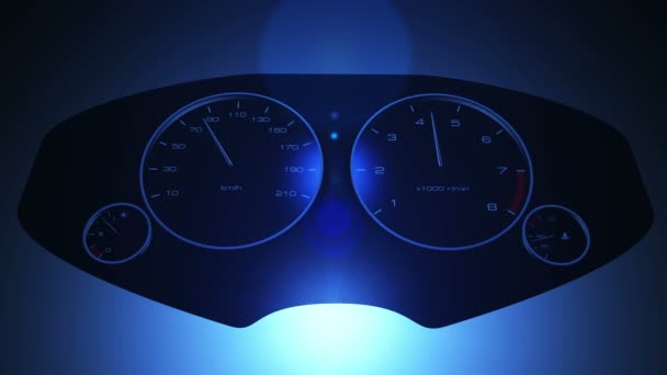 Car Tachometer Moving Pointer Car Dashboard Panel — Stock Video