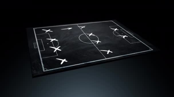 Soccer Pitch Table Rotation Rendering — Stock Video