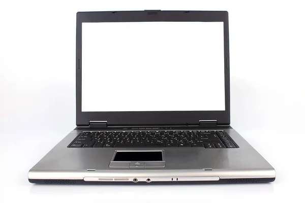 Computer Laptop Isolated Blank Screen White Background — Stock Photo, Image