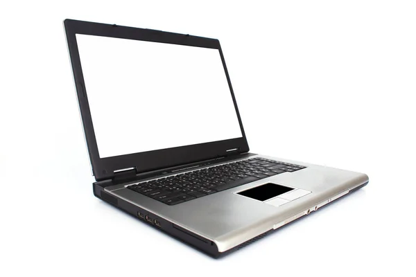 Computer Laptop Isolated Blank Screen White Background — Stock Photo, Image