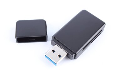 USB bellek sopa ya da Usb flaş sürücü beyaz arka plan üzerinde izole