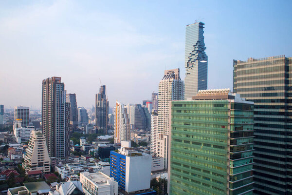 The modern building of Asia Business financial district and commercial in bangkok thailand