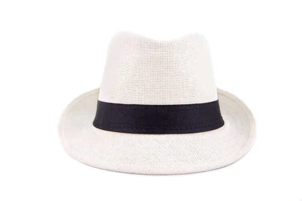 White Straw Hat Fasion Man Isolated White Background — Stock Photo, Image
