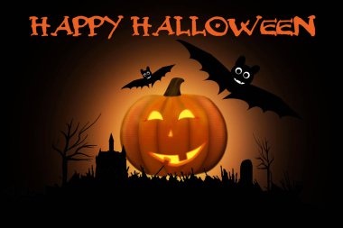 Mutlu Halloween balkabağı afiş