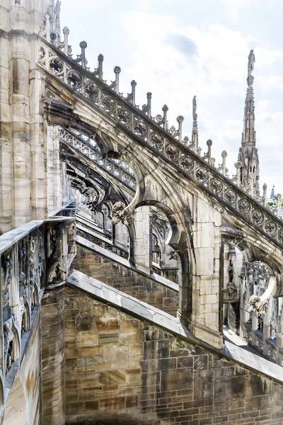 Fragments Roof Duomo Milano Cathedral Church Milan Lombardy Northern Italy — Stock Photo, Image