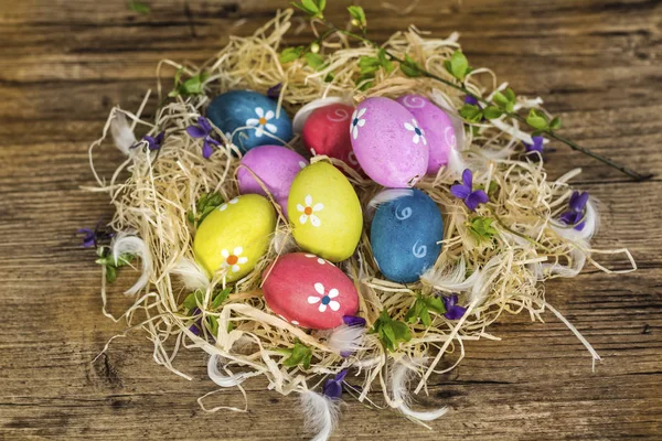 Colorful Easter Eggs Marble Background — Stock Photo, Image