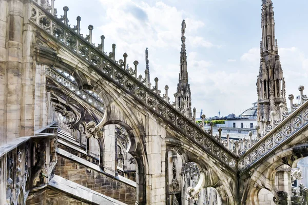 Fragments Roof Duomo Milano Cathedral Church Milan Lombardy Northern Italy — Stock Photo, Image