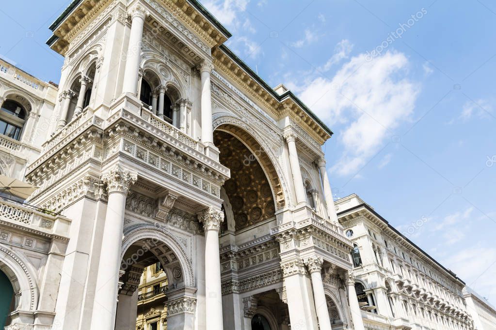 Luxury Stores in Galleria Vittorio Emanuele II -  the Most Popular Shopping Mall in Milan.