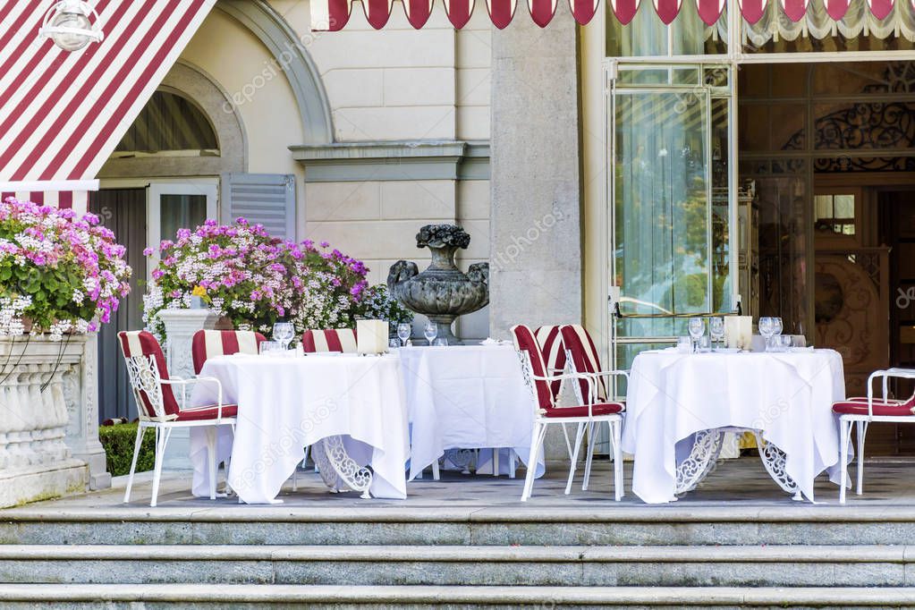 Luxury Italian Restaurant in a Blooming Garden 
