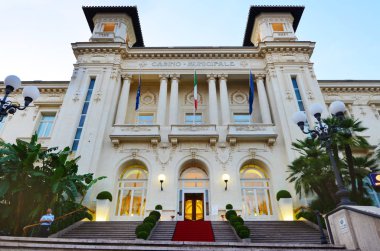 Sanremo, İtalya - 15 Haziran 2016: Sanremo Gazino Belediyesinin Güzel Binası