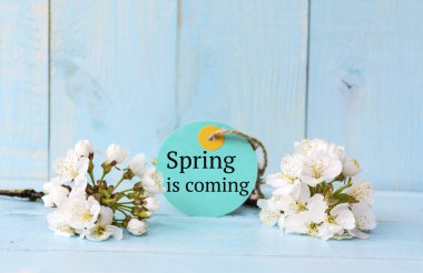 Kiraz çiçekleri ile bahar geliyor Tag.Spring arka plan olduğunu