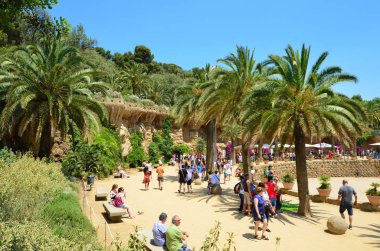 Barcelona, İspanya - 17 Haziran 2016: Barcelona'da Park Guell. 