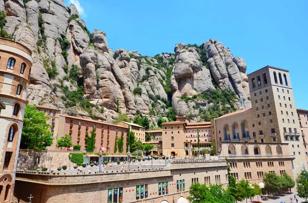 Μοντσεράτ Ισπανία Ιουνίου 2016 Santa Maria Montserrat Monastery Και Βουνά — Φωτογραφία Αρχείου