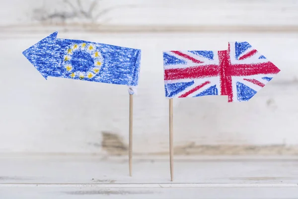 Vlajky Spojeného Království Evropské Unie Brexit Koncept — Stock fotografie