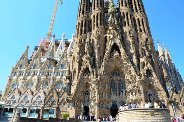 Barcelona Spain June 2018 Fragments Sagrada Familia Church Cathedral Designed — Stock Photo, Image