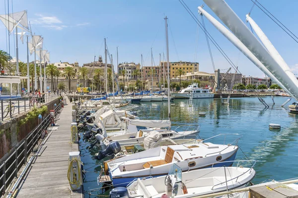 Genoa Italie Juin 2018 Vieux Port Gênes Avec Bateaux Vue — Photo