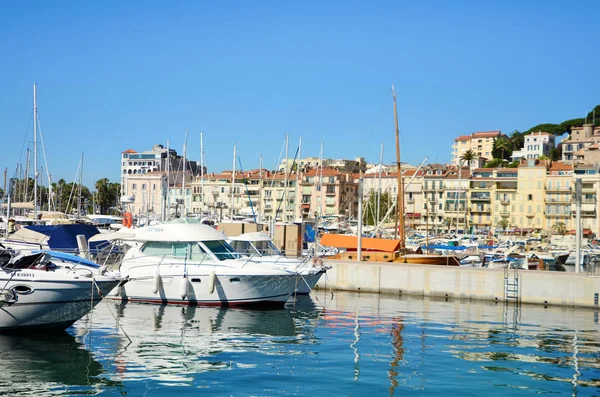 Cannes Franciaország Június 2016 Luxus Jachtok Anchored Port Pierre Canto — Stock Fotó