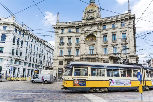 Milan Italy June 2018 Historic Tram Street Milan Italy Street — Stock Photo, Image