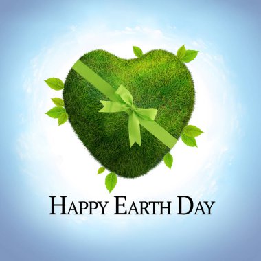 kalp şeklinde yeşil ekolojik toprak. Aşk konsepti.küresel kalp