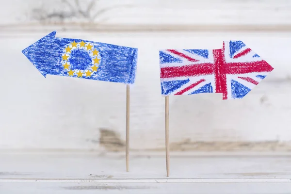 Vlajky Spojeného Království Evropské Unie Brexit Koncept — Stock fotografie