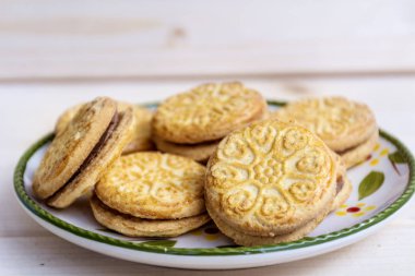 Sandviç Bisküvi, çikolata ile dolu 