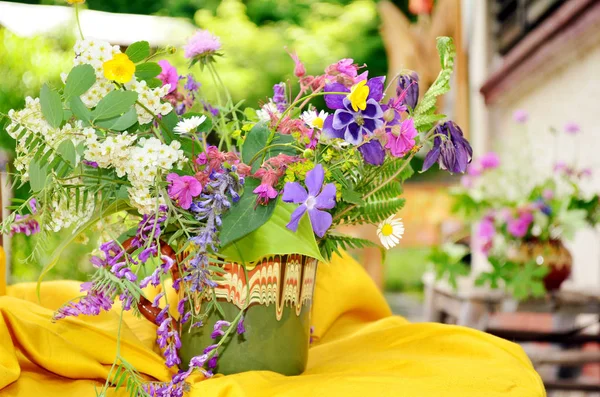 Decoration Home Forest Flowers Vase — Stock Photo, Image