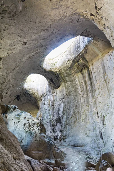 The Eyes of God cave  in Bulgaria. Prohodna Cave