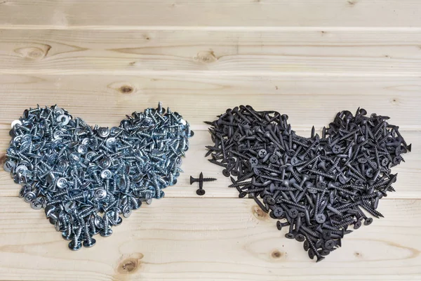 Two Screws Hearts Background — Stock Photo, Image