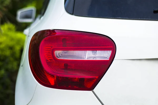 stock image Rear light of a modern white car