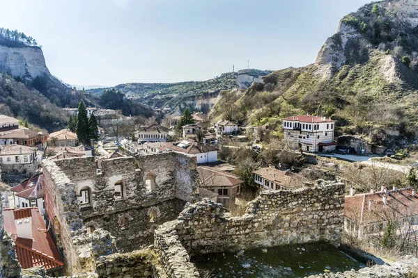 Αστικό Τοπίο Του Melnik Μικρότερη Πόλη Στη Βουλγαρία Πυραμίδες Της — Φωτογραφία Αρχείου