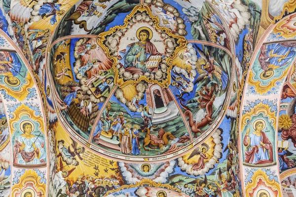 Рильський Монастир Болгарія Березня 2019 Ancient Фрески Стінах Церкві Рильський — стокове фото